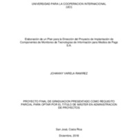 Elaboración de un plan para la dirección del proyecto de implantación de componentes de monitoreo de tecnologías de Información  para medios de pago S.A