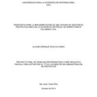 PROPUESTA PARA LA IMPLEMENTACIÓN DE UNA OFICINA DE GESTIÓN DE PROYECTOS (PMO) EN LA DIVISIÓN DE PETRÓLEO DE INSPECTORATE COLOMBIA LTDA. 