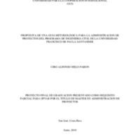 PROPUESTA DE UNA GUIA METODOLÓGICA PARA LA ADMINISTRACION DE PROYECTOS DEL PROGRAMA DE INGENIERIA CIVIL DE LAUNIVERSIDAD FRANCISCO DE PAULA SANTANDER