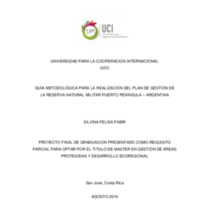 GUÍA METODOLÓGICA PARA LA REALIZACIÓN DEL PLAN DE GESTIÓN DE LA RESERVA NATURAL MILITAR PUERTO PENINSULA – ARGENTINA 