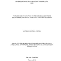 Propuesta de un plan para la creación de un centro de eventos en el distrito El Cairo en el cantón de Siquirres 