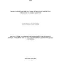 Propuesta de una guía practica para la gestión de proyectos enfocados en el cambio climático 
