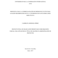 PROPUESTA PARA LA COMERCIALIZACIÓN DE MEDIOS DE CULTIVO PARA ANÁLISIS MICROBIOLÓGICOS EN LA UNIVERSIDAD DE SANTANDER (UDES) SEDE CÚCUTA