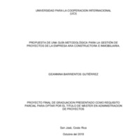 Propuesta de una guía metodología para la gestión de proyectos de la empresa Ara constructora e Inmobiliaria 