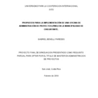  PROPUESTA PARA LA IMPLEMENTACIÓN DE UNA OFICINA DE ADMINISTRACIÓN DE PROYECTOS (PMO) EN LA MUNICIPALIDAD DE CHIGUAYANTE