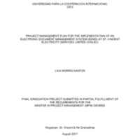 PROJECT MANAGEMENT PLAN FOR THE IMPLEMENTATION OF AN ELECTRONIC DOCUMENT MANAGEMENT SYSTEM (EDMS) AT ST. VINCENT ELECTRICITY SERVICES LIMITED (VINLEC) 