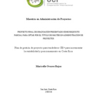 Plan de gestión de proyecto para tendederos CK+ para incrementar la rentabilidad y posicionamiento en Costa Rica