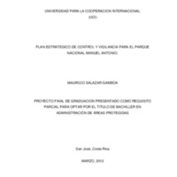 PLAN ESTRATEGICO DE CONTROL Y VIGILANCIA PARA EL PARQUE NACIONAL MANUEL ANTONIO