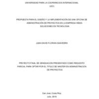 PROPUESTA PARA EL DISEÑO Y LA IMPLEMENTACIÓN DE UNA OFICINA DE ADMINISTRACIÓN DE PROYECTOS EN LA EMPRESA HBSIS-SOLUCIONES EN TECNOLOGIA