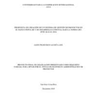 Propuesta de creación de un sistema de gestión de proyectos en el Banco Popular y de Desarrollo Comunal Bajo la Norma ISO INTE 46-0101:2016