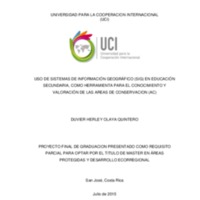 USO DE SISTEMAS DE INFORMACIÓN GEOGRÁFICO (SIG) EN EDUCACIÓN SECUNDARIA, COMO HERRAMIENTA PARA EL CONOCIMIENTO Y VALORACIÓN DE LAS AREAS DE CONSERVACION (AC) 