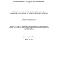 Propuesta para mejorar el sistema de evaluación de desempeño del personal de la empresa Micra Consulting 