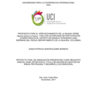 PROPUESTA PARA EL APROVECHAMIENTO DE LA IGUANA VERDE (Iguana iguana Linnaeus, 1758) CON UN ENFOQUE DE PARTICIPACIÓN COMUNITARIA EN EL DISTRITO DE MANEJO INTEGRADO (DMI) SERRANÍA DEL PERIJÁ (DEPARTAMENTO DE LA GUAJIRA, COLOMBIA) 