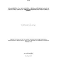 DESARROLLO DE UNA METODOLOGIA PARA GESTION DE PROYECTOS DE EXPLOTACION AVICOLA DE POLLOS DE ENGORDE EN EL ASENTAMINETO QUEROGA 