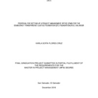 PROPOSAL FOR SETTING UP A PROJECT MANAGEMENT OFFICE (PMO) FOR THE DEMOCRACY TRANSPARENCY JUSTICE FOUNDATION (DTJ FOUNDATION) IN EL SALVADOR