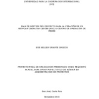 Plan de gestión del proyecto para la creación de un network operation center (NOC) o Centro de operaciones de redes 