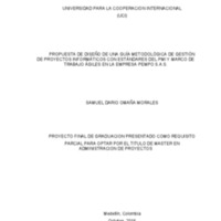 Propuesta de un diseño de una guía metodológica de gestión de proyectos informáticos con estándares PMI y marco de trabajo ágiles en la empresa PEMPO S.A.S   