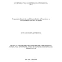 Propuesta de Creación de una Oficina de Gestión de Proyectos en la Municipalidad de San Isidro de Heredia 