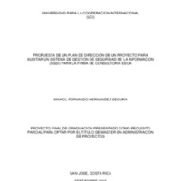 Propuesta de un plan de dirección de un proyecto para auditar un sistema de gestión de seguridad de la información (SGSI) para la firma de EEQA