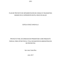 PLAN DE PROYECTO DE IMPLEMENTACIÓN DE CONSULTA TELEASISTIDA BASADO EN EL EXPEDIENTE DIGITAL ÚNICO EN SALUD 