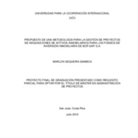 Propuesta de una metodología para la gestión de proyectos de adquisiciones de activos inmobiliarios para los fondos de inversión inmobiliaria de BCR SAFI S.A