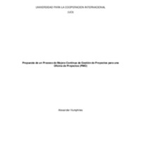 Propuesta de un proceso de mejora continua de gestión de proyectos para una oficina de proyectos (PMO)