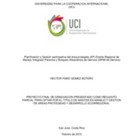 Planificación y Gestión participativa del área protegida (AP) Distrito Regional de Manejo Integrado Paramos y Bosques Altoandinos de Génova (DRMI de Génova) 