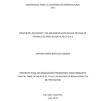 PROPUESTA DE DISEÑO Y DE IMPLEMENTACIÓN DE UNA OFICINA DE PROYECTOS (PMO) EN METALTECO S.A.S 