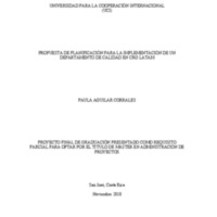 Propuesta de planificación para la implementación de un Departamento de calidad en CRG LAT AM