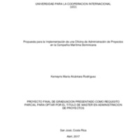 Propuesta para la implementación de una oficina de administración de proyectos en la Compañía Marítima Dominicana 