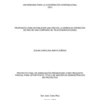 PROPUESTA PARA ESTABLECER UNA PMO EN LA GERENCIA OPERACIÓN DE RED DE UNA COMPAÑÍA DE TELECOMUNICACIONES 