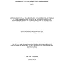 METODOLOGÍA PARA LA REALIZACIÓN DEL ESTUDIO DE NIVEL DE RIESGO Y LA IMPLEMENTACIÓN DE MEDIDAS DE PROTECCIÓN PARA LOS SERVIDORES PÚBLICOS EN LA UNIDAD NACIONAL DE PROTECCIÓN 