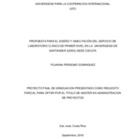 PROPUESTA PARA EL DISEÑO Y HABILITACIÓN DEL SERVICIO DE  LABORATORIO CLÍNICO DE PRIMER NIVEL EN LA  UNIVERSIDAD DE SANTANDER (UDES) SEDE CÚCUTA 