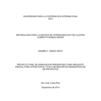 METODOLOGÍA PARA LA GESTIÓN DE INTERESADOS EN THE CLUSTER COMPETITIVENESS GROUP