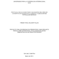 PROTOCOLO DE ACCIONES PARA FUNCIONARIOS DEL ÁREA DE CONSERVACIÓN GUANACASTE, DURANTE LA EJECUCIÓN DE PATRULLAJES MARINOS 