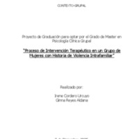 Proceso de Intervención Terapéutico en un Grupo de Mujeres con Historia de Violencia Intrafamiliar