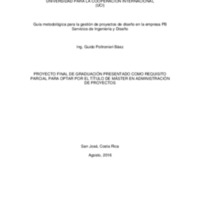 Guía metodológica para la gestión de proyectos de diseño en la empresa PB Servicios de Ingeniería y Diseño 